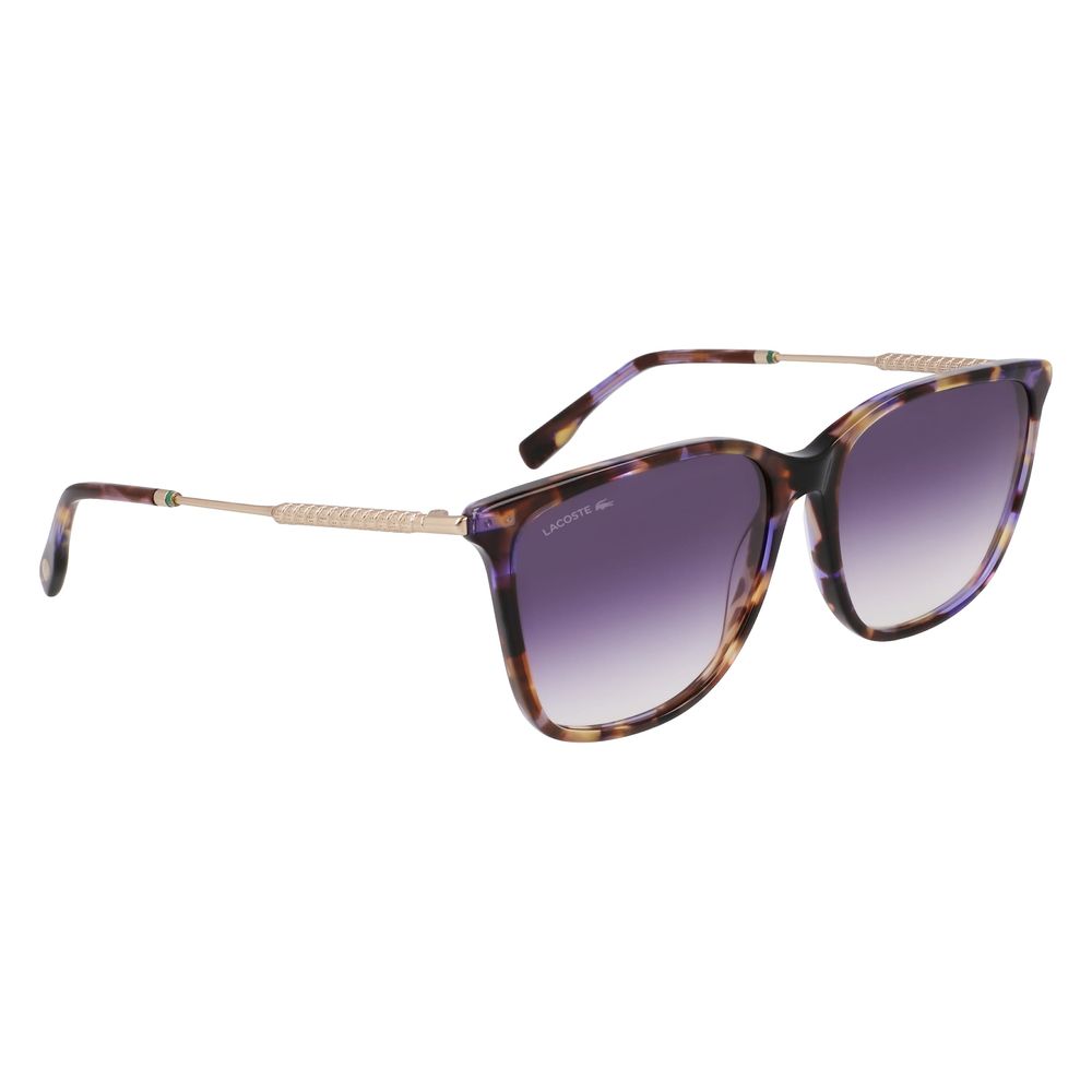 Indulge in the elegance of Lacoste Purple Acetate Sunglasses, where exquisite craftsmanship meets luxurious style, perfect for the discerning individual.