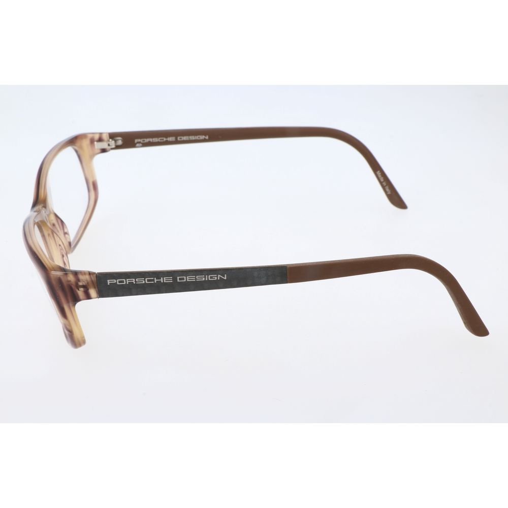 Indulge in the opulence of Porsche Design Brown Acetate Glasses, where exquisite craftsmanship meets timeless elegance, perfect for the discerning individual.