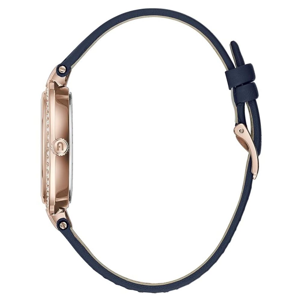 Discover the Furla Blue Leather Dress Watch, a masterpiece of quartz precision and artisanal elegance, embodying timeless sophistication for the discerning individual.
