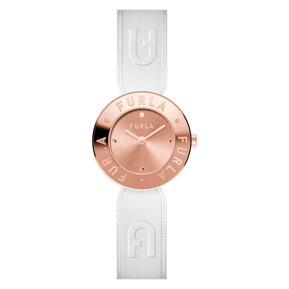 Discover the Furla White Leather Dress Watch, a timeless fusion of elegance and sophistication, crafted for those who embrace luxury and style in every moment.
