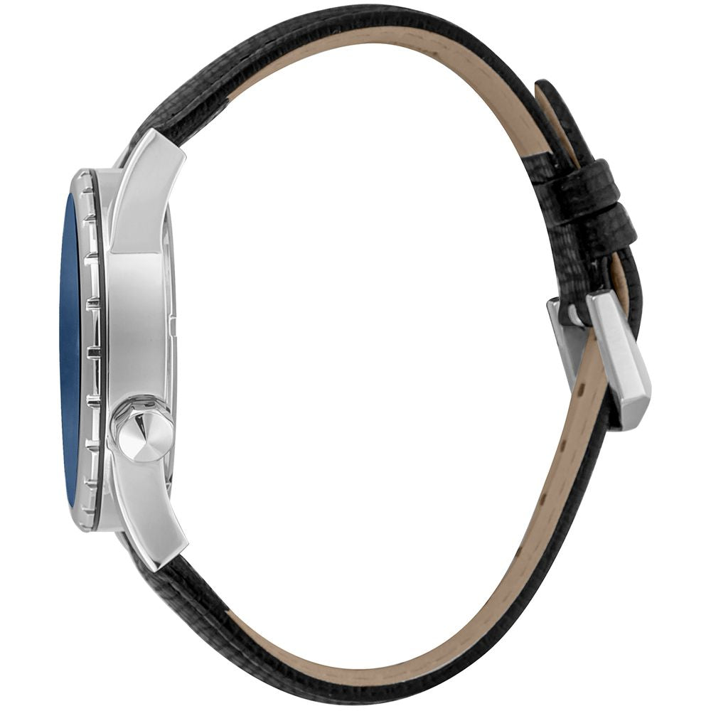 Just Cavalli Black Leather Dress Watch