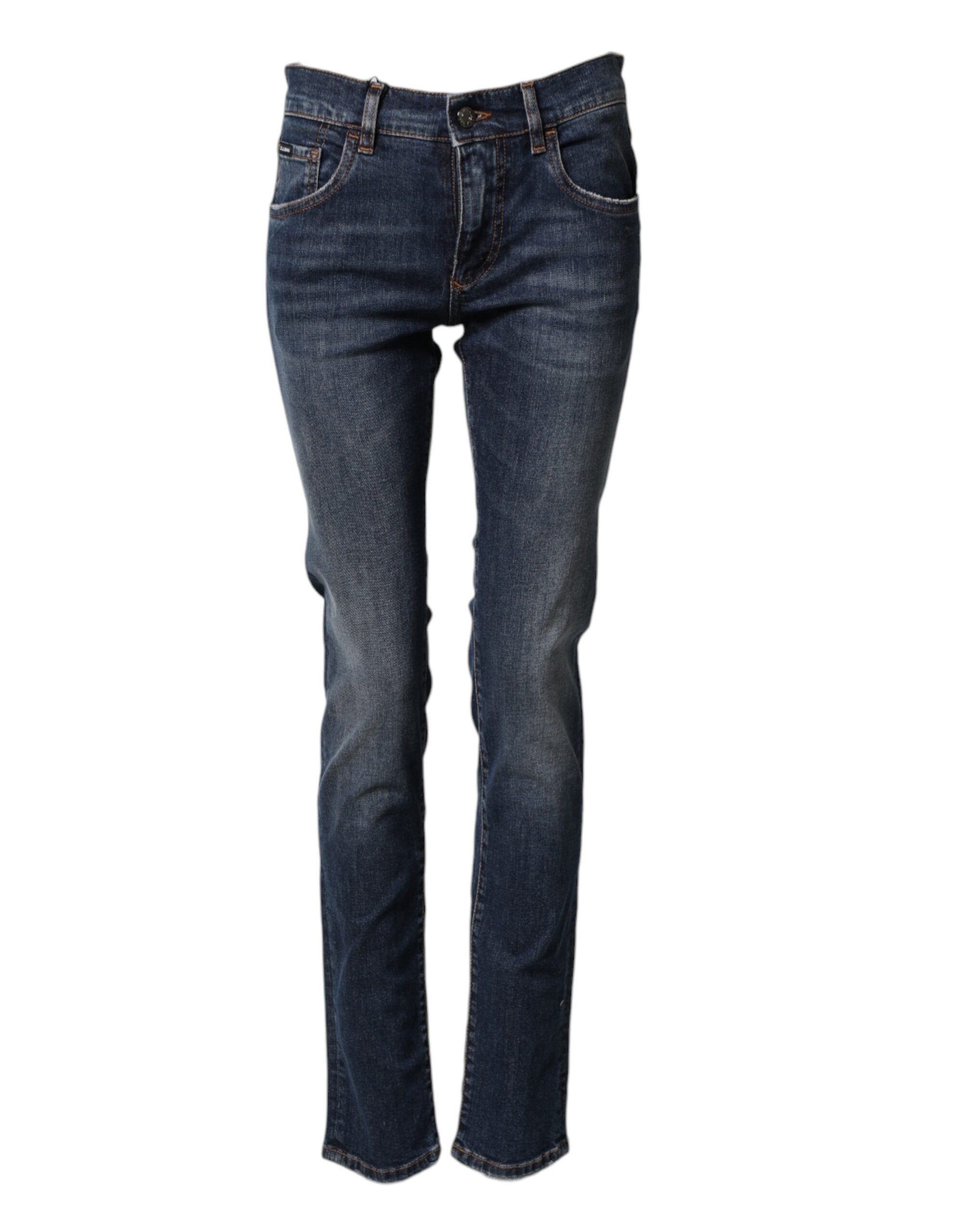 Dolce & Gabbana Blue Cotton Stretch Skinny Denim Jeans for the Discerning Connoisseur