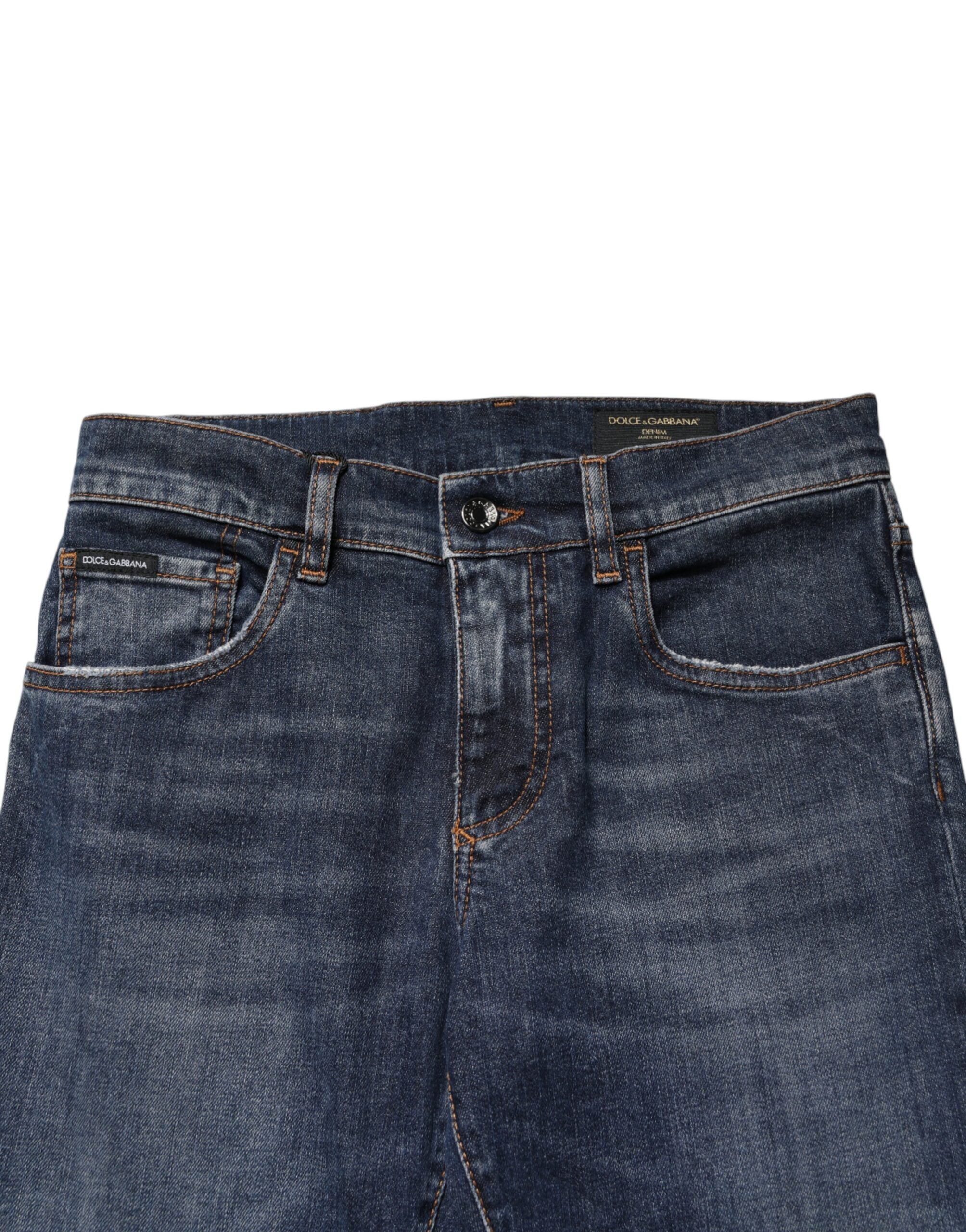 Dolce & Gabbana Blue Cotton Stretch Skinny Denim Jeans