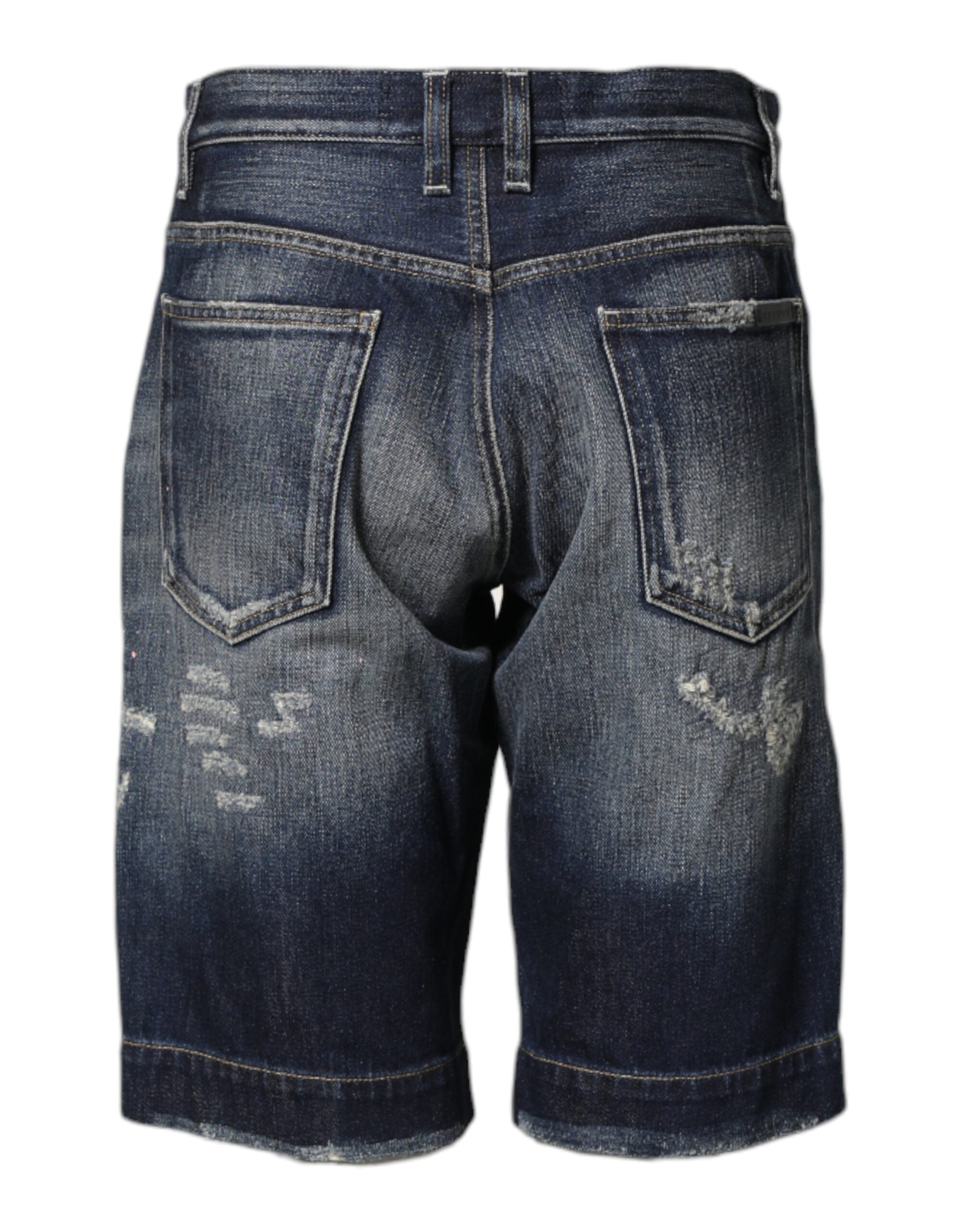 Dolce & Gabbana Distressed Denim Bermuda Shorts - Italian Luxury