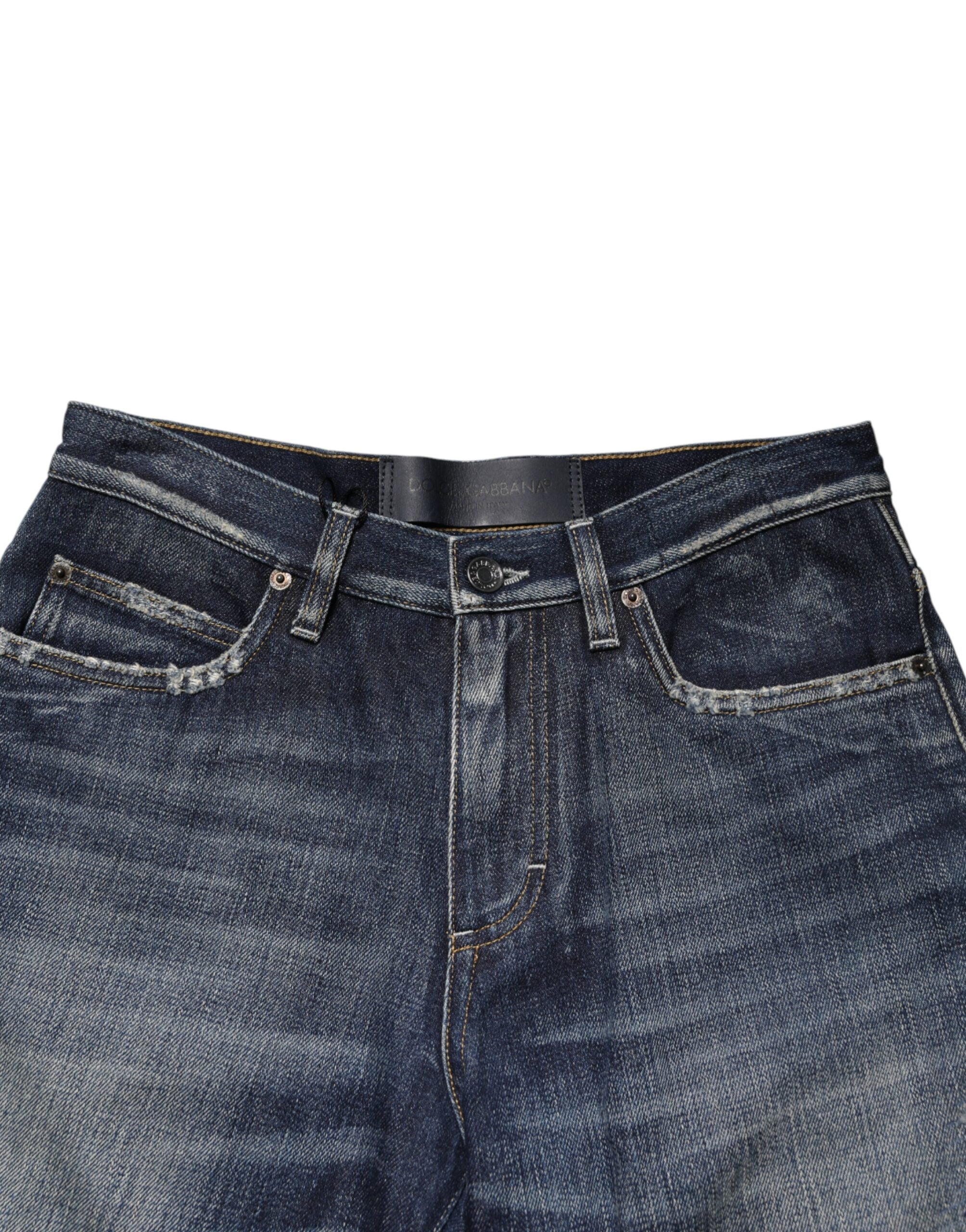 Dolce & Gabbana Distressed Denim Bermuda Shorts - Italian Luxury