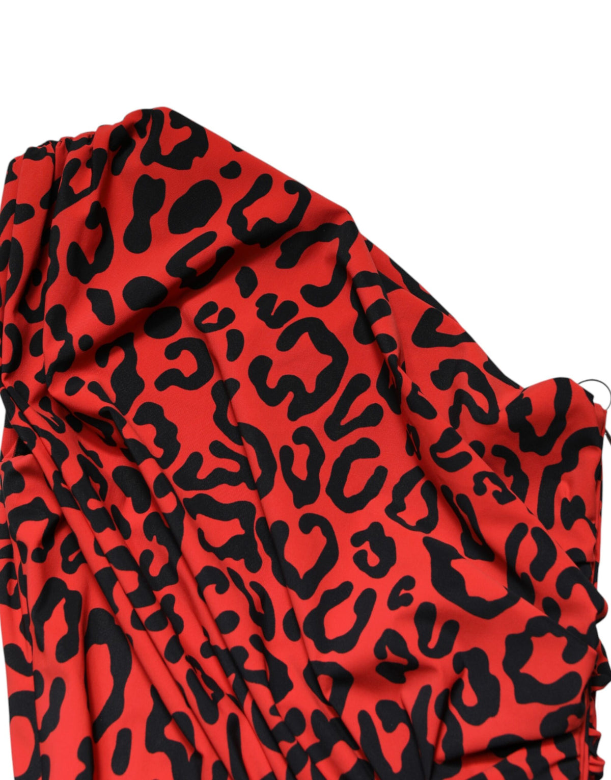 Indulge in the exquisite allure of the Dolce & Gabbana Red Leopard Print Sheath Midi Dress, crafted in Italy with luxurious materials for an unforgettable statement.