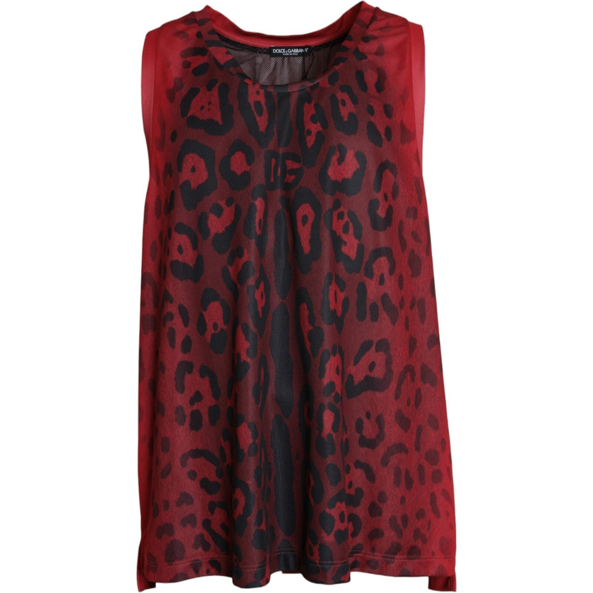 Indulge in the allure of Dolce & Gabbana's Red Leopard Print Sleeveless Tank T-shirt, where Italian craftsmanship meets bold design, perfect for the discerning individual.