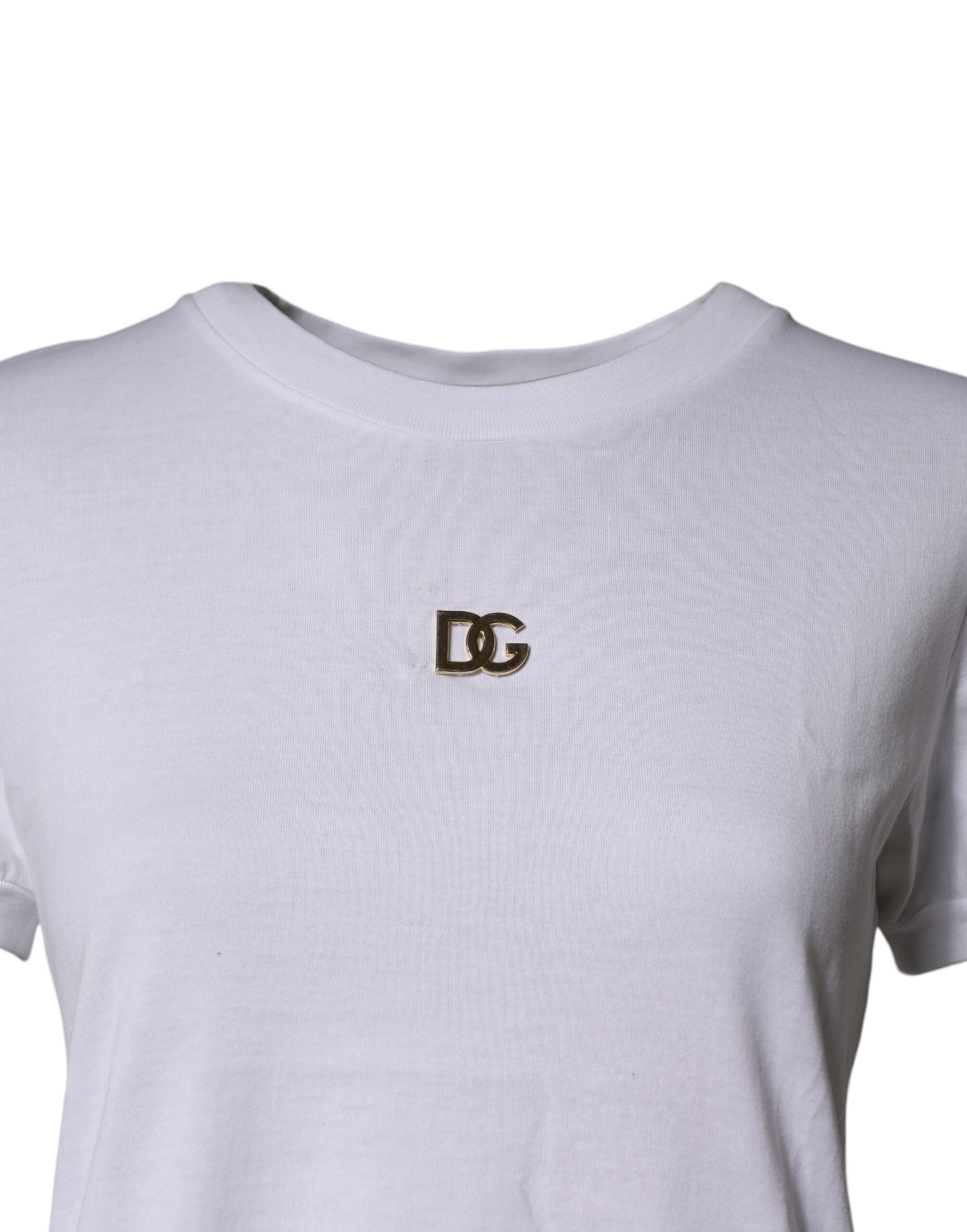 Dolce & Gabbana White DG Logo Crew Neck Short Sleeves T-shirt