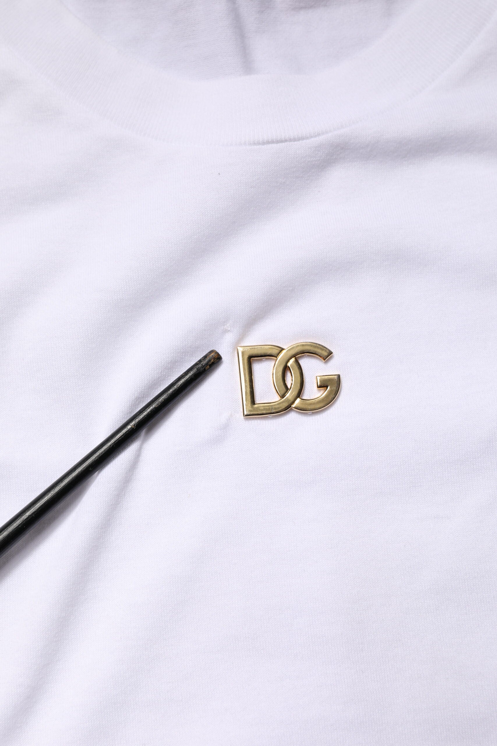 Dolce & Gabbana White DG Logo Crew Neck Short Sleeves T-shirt