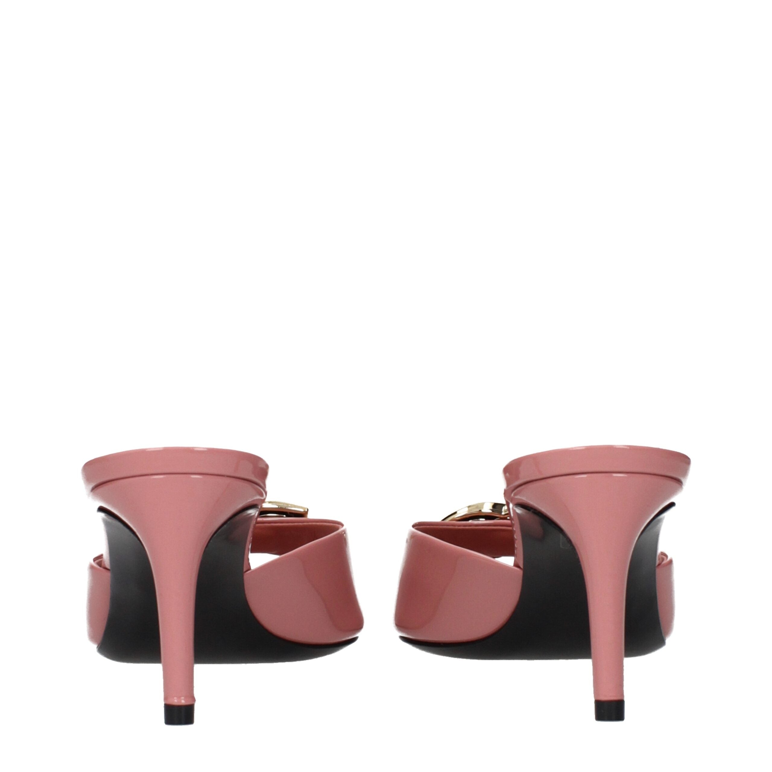 Dolce & Gabbana Pink Leather Stiletto Heel Sandals