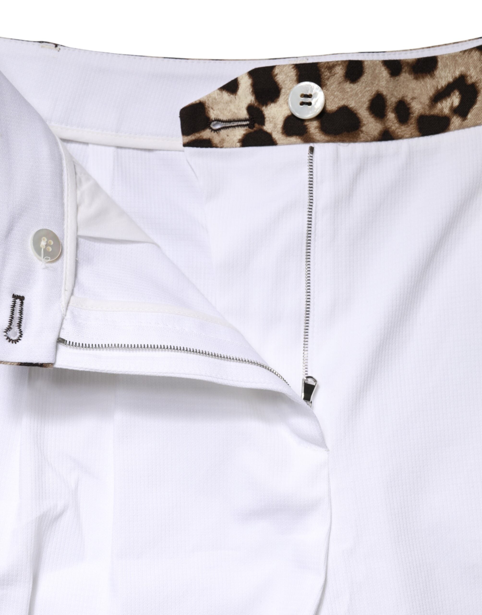 Dolce & Gabbana White Cotton High Waist Bermuda Mini Shorts