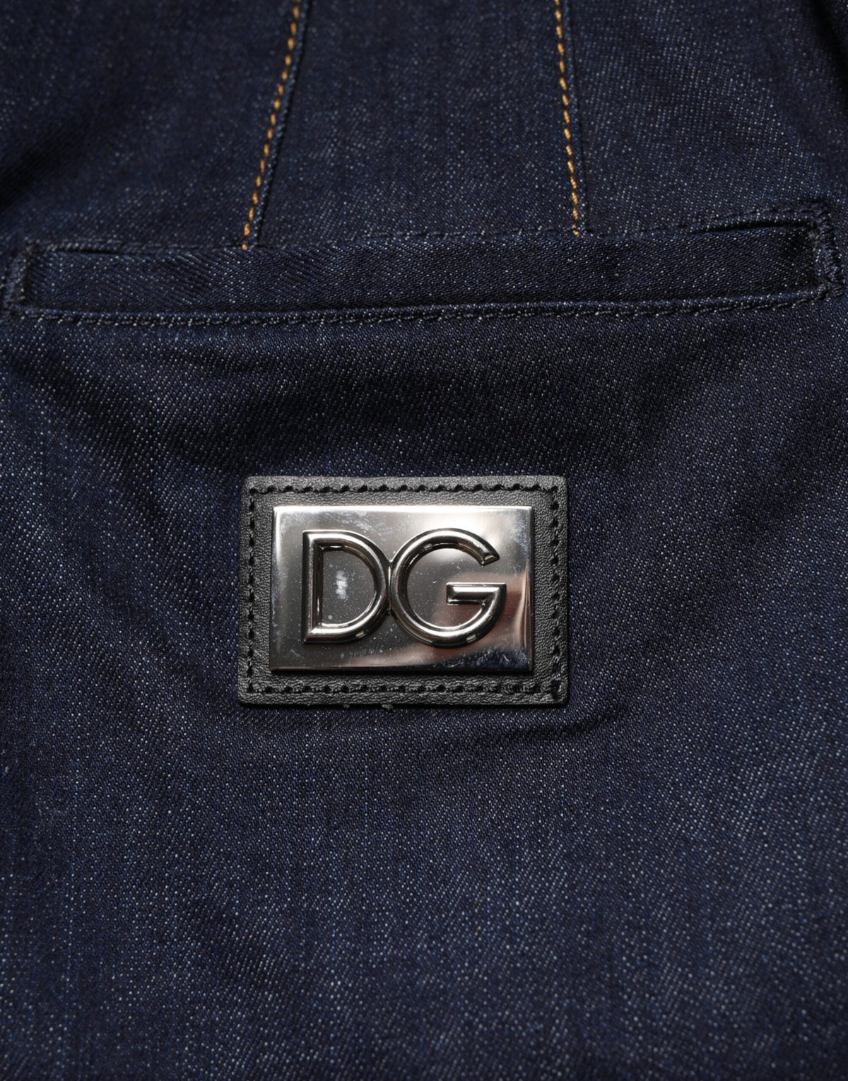 Dolce & Gabbana Dark Blue Cotton A-line Denim Midi Skirt Couture