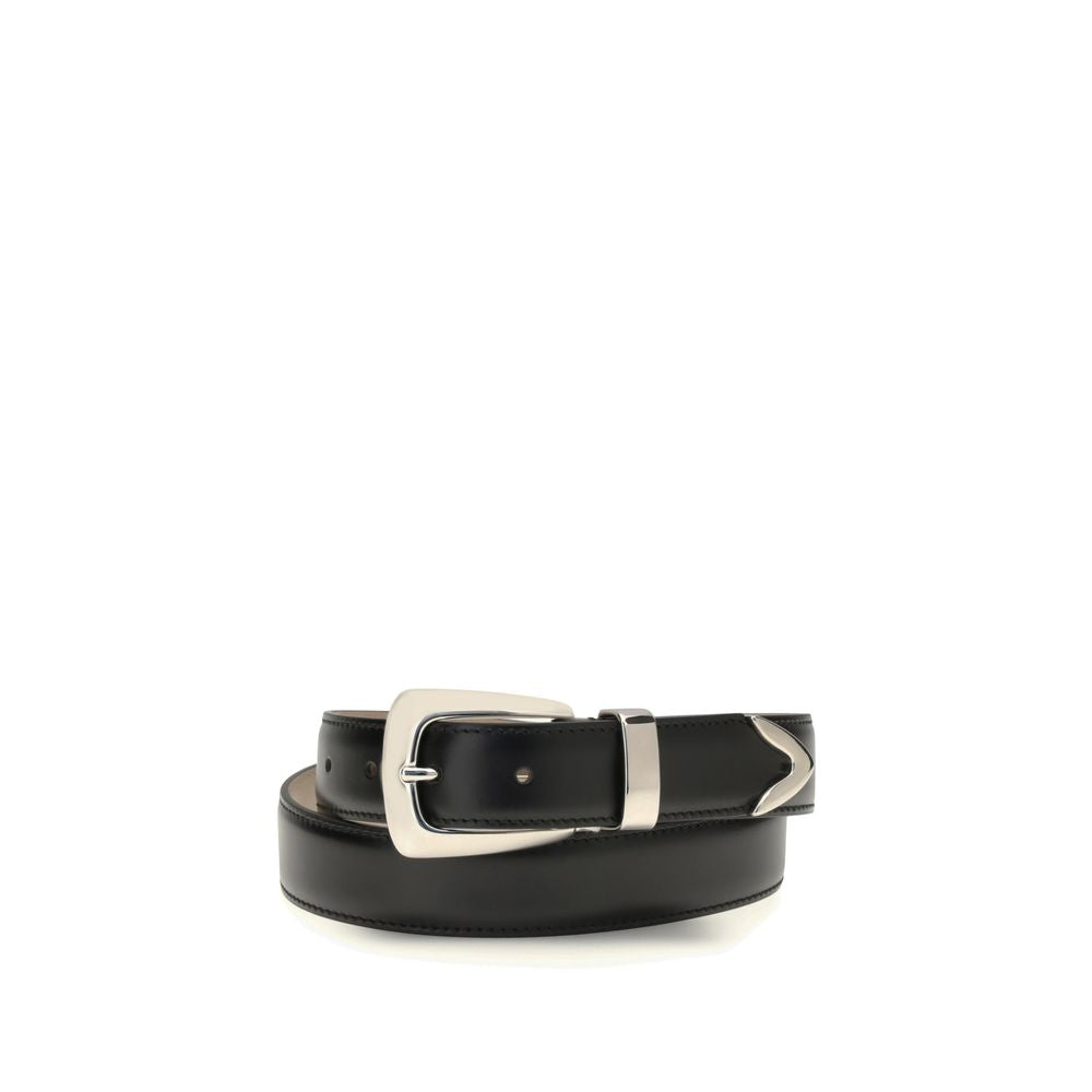 Discover the Khaite Black Calf Leather Bos Taurus Regular Belt, a symbol of artisanal luxury and timeless elegance, crafted to elevate your sophisticated style.