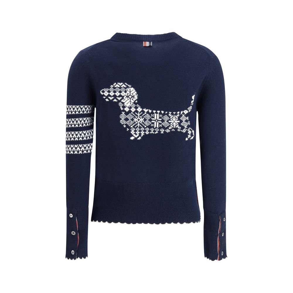 Indulge in the Thom Browne Blue Fleece Wool Sweatshirt, a luxurious blend of comfort and style, crafted from the finest fleece wool for the discerning individual.
