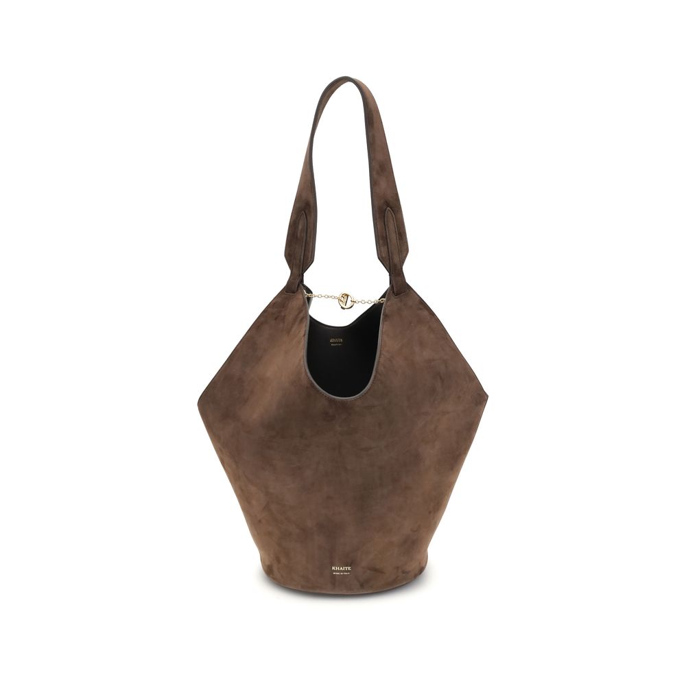 Khaite Brown Calf Leather Bos Taurus Shoulder Bag - Timeless Elegance