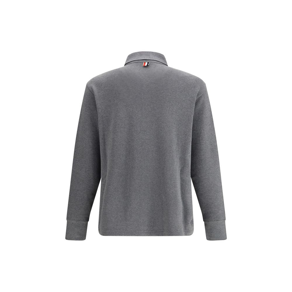Thom Browne Gray Cotton Polo Shirt - Timeless Luxury Elegance