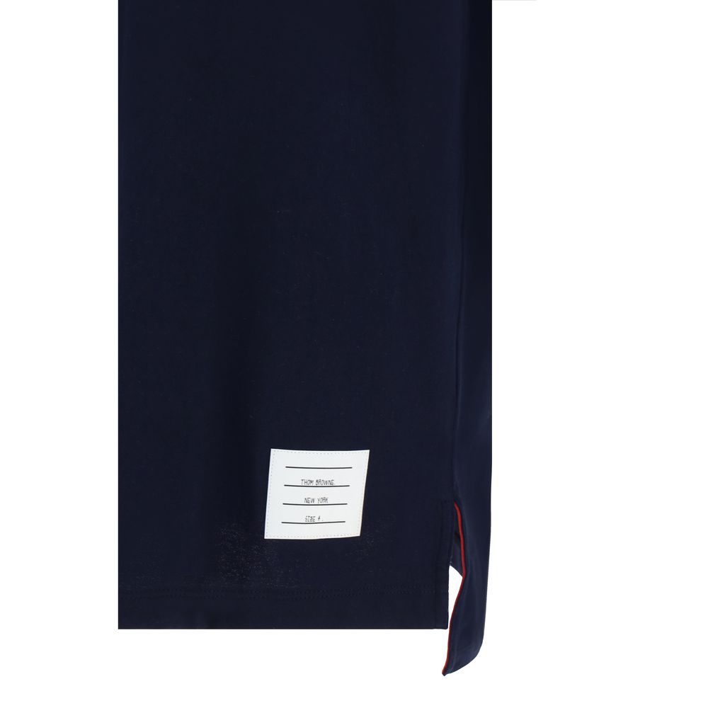 Elevate your wardrobe with the Thom Browne Blue Cotton T-Shirt, a masterpiece of 100% cotton luxury, embodying sophistication and timeless elegance for discerning individuals.