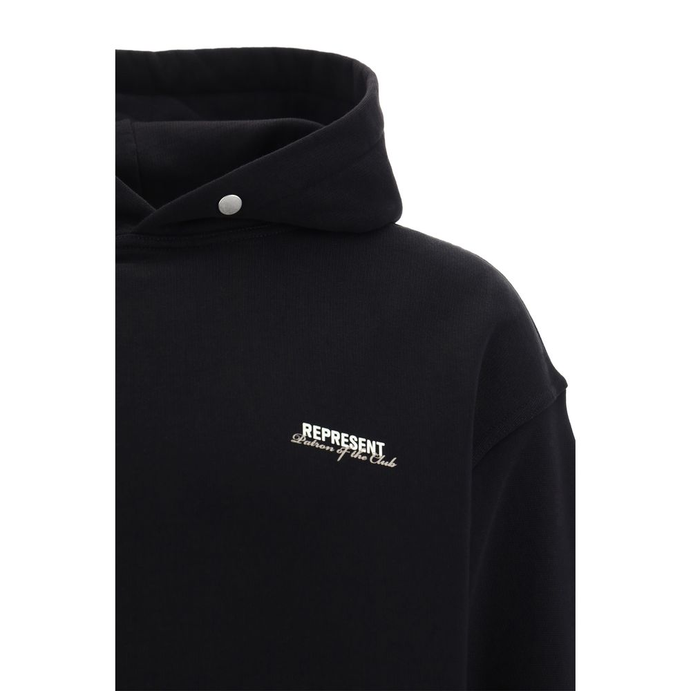 Elevate your wardrobe with the Represent Black Cotton Sweatshirt, a luxurious blend of artisanal craftsmanship and modern streetwear, designed for the discerning individual.