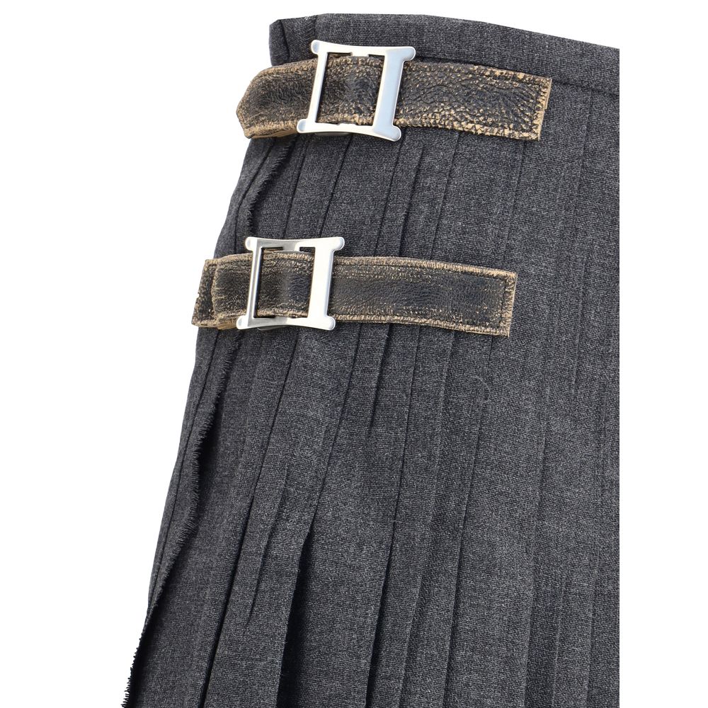 Prada Gray Mohair Long Skirt