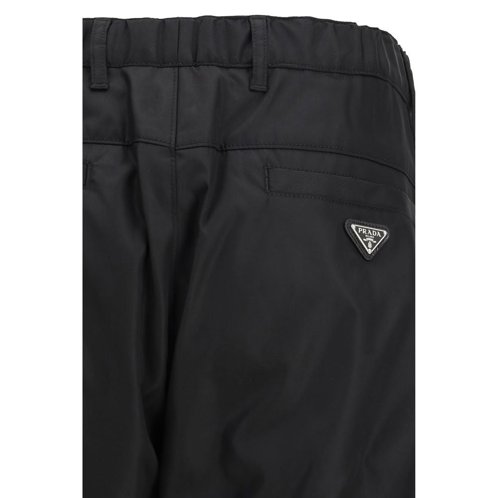 Prada Black Recycled Polyamide Casual Pants