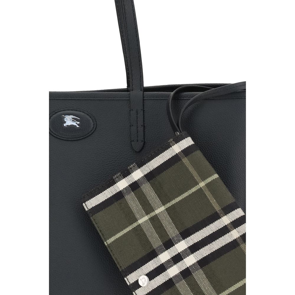Burberry Black Calf Leather Bos Taurus Shoulder Bag - Luxury Redefined