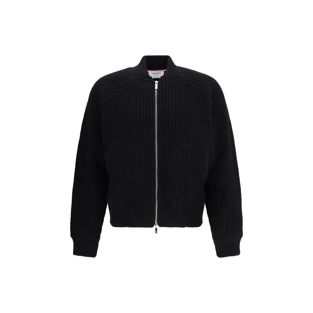 Thom Browne Black Wool Bomber – Timeless Luxury Outerwear