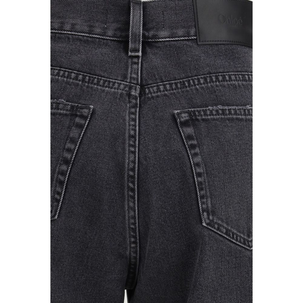 Chloé Black Cotton High-Waisted Jean