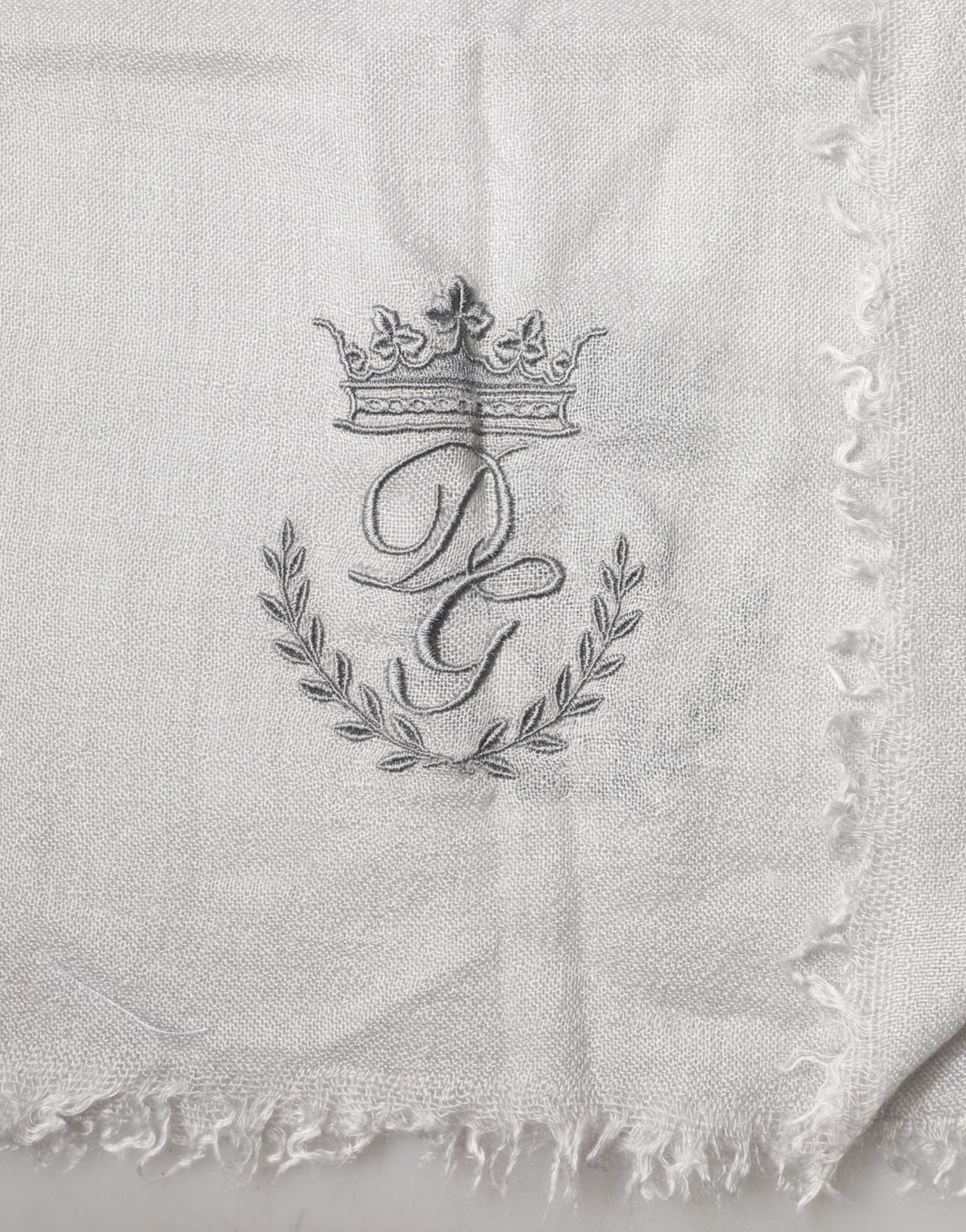 Dolce & Gabbana Gray Cashmere Knit Neck Wrap Shawl Scarf