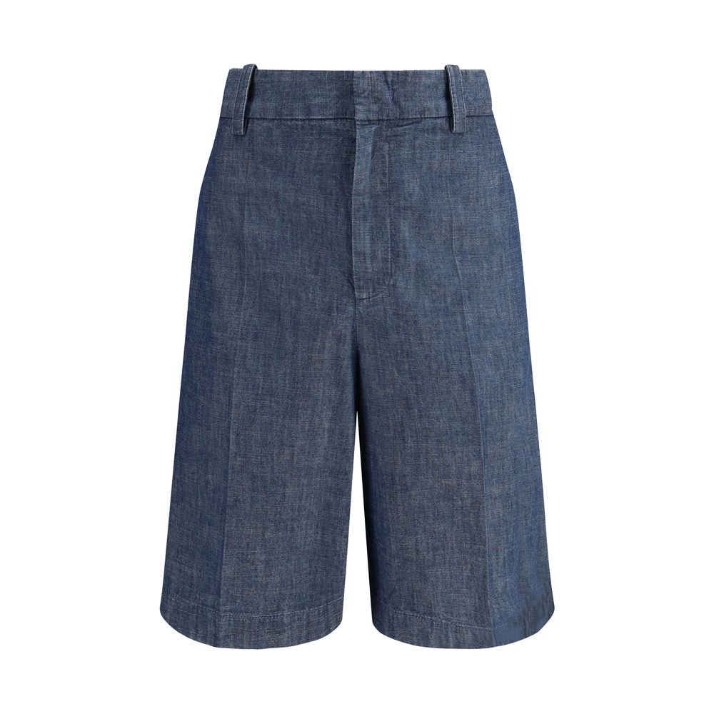Jil Sander Blue Cotton Bermuda Shorts - Timeless Luxury Elegance