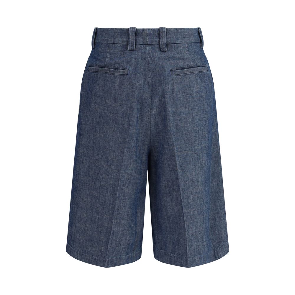 Jil Sander Blue Cotton Bermuda Shorts - Timeless Luxury Redefined