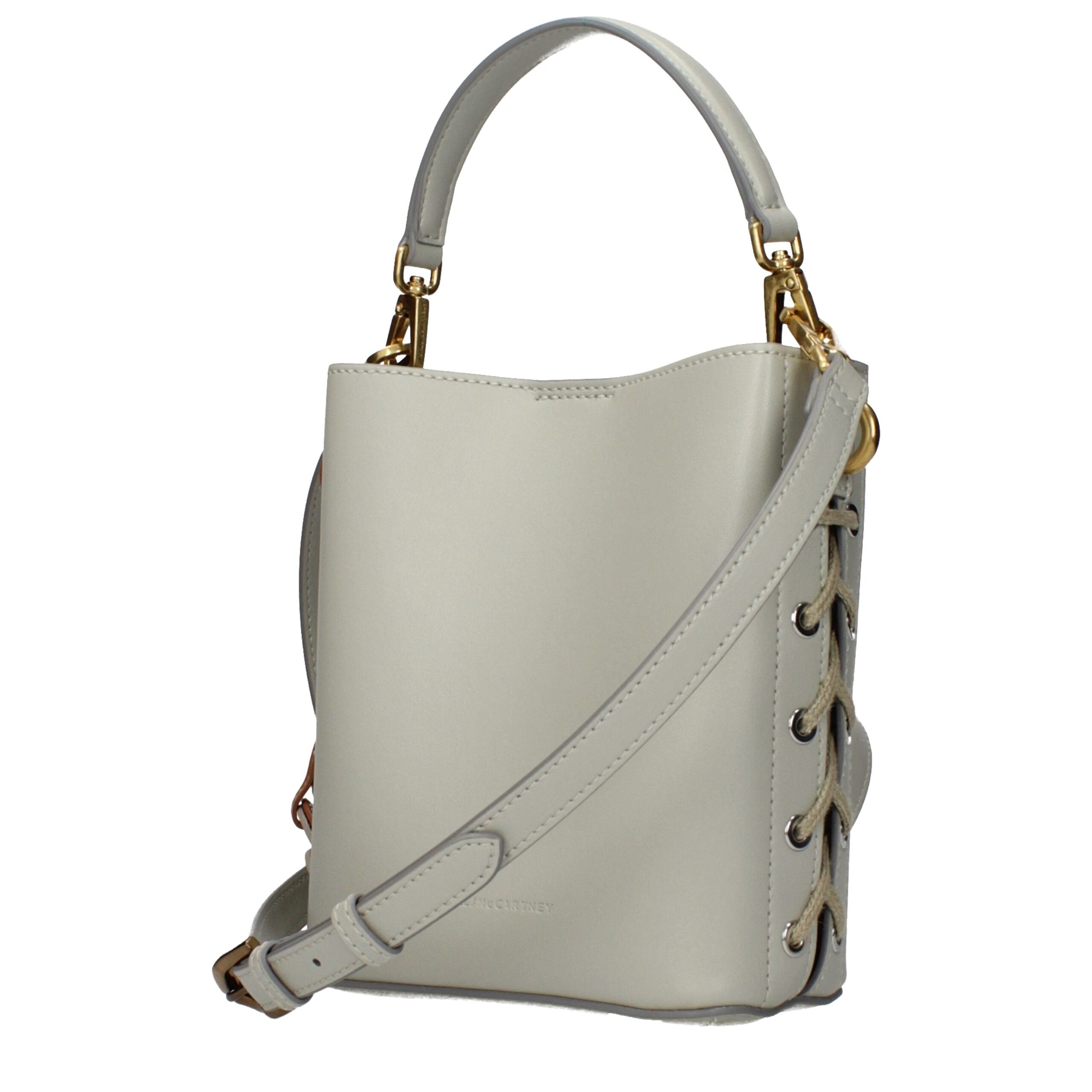 Indulge in the Stella McCartney Gray Leather Handbag, a masterpiece of eco leather that embodies sustainable luxury and sophisticated elegance for the discerning individual.