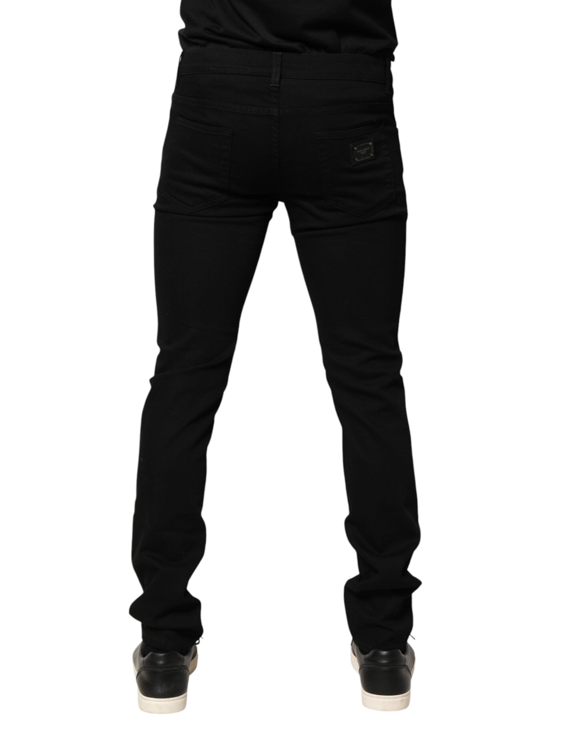 Dolce & Gabbana Black Sacred Heart Men Cotton Denim Jeans