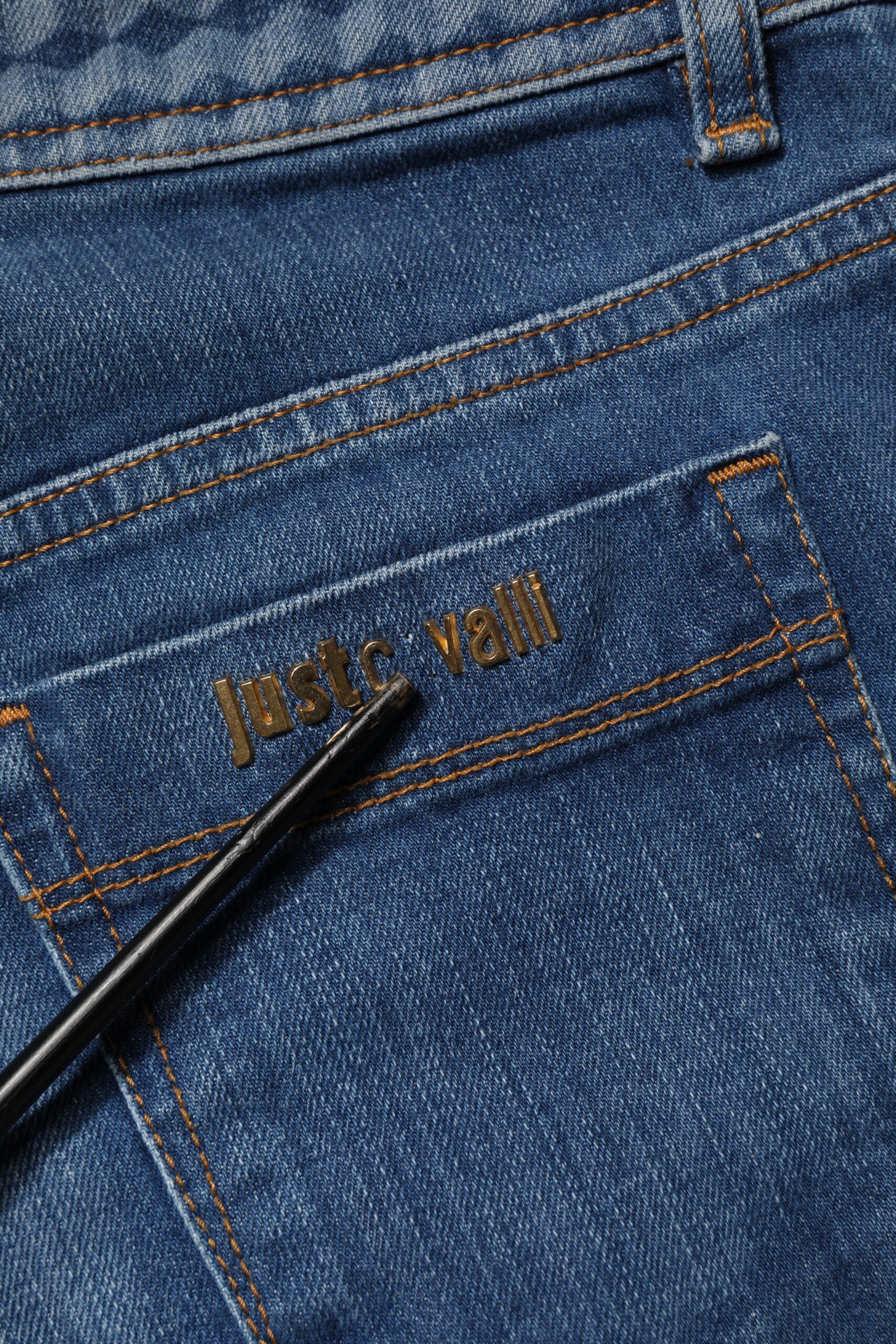 Just Cavalli Blue Washed Mid Waist Skinny Denim Trouser Jeans
