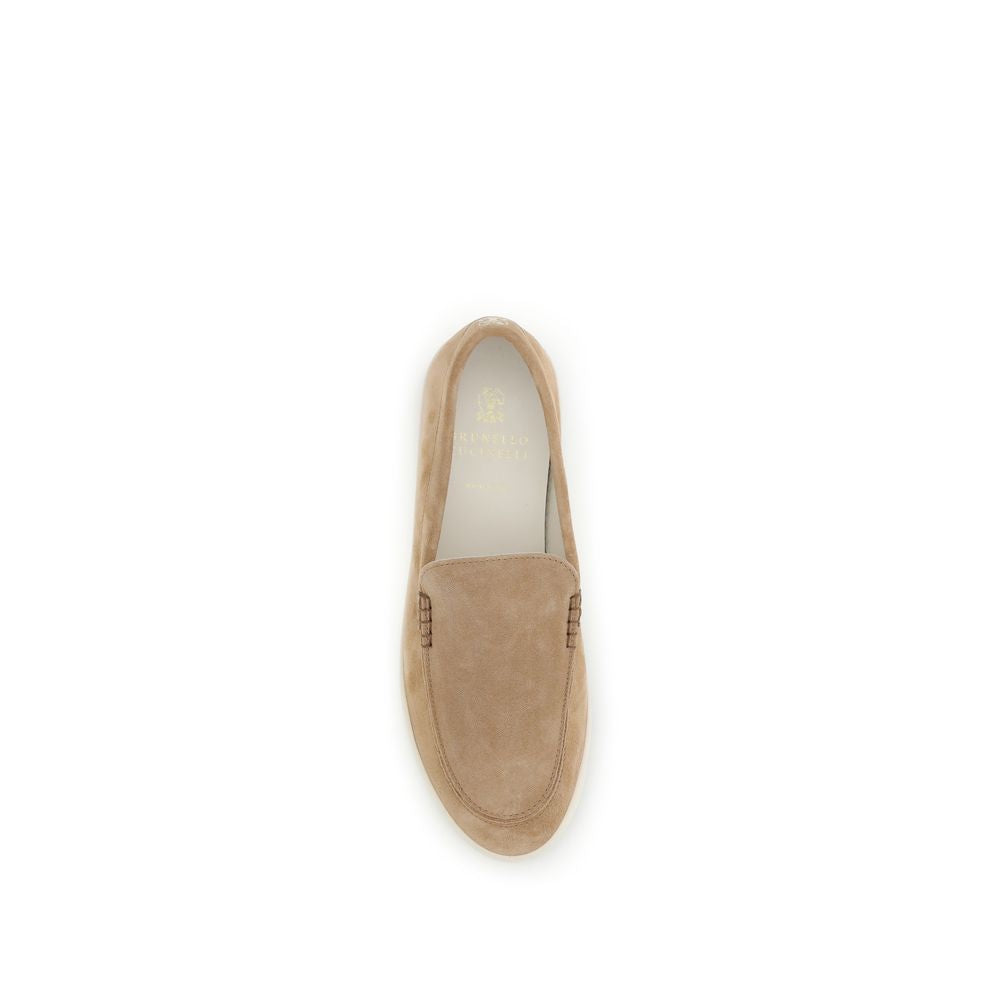 Brunello Cucinelli Beige Slip-On Loafers – Artisanal Luxury