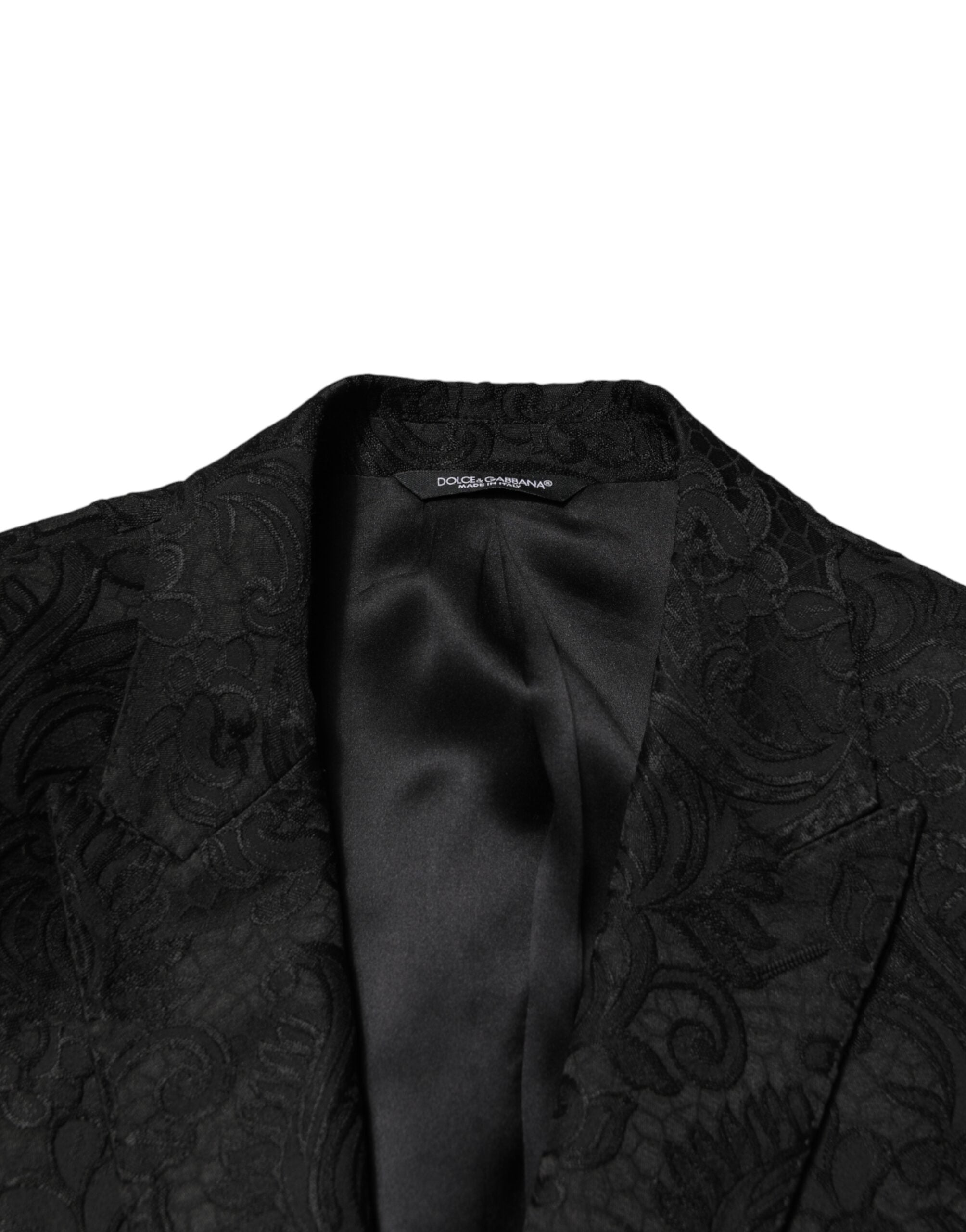 Dolce & Gabbana Black Brocade Single Breasted 2 Piece Suit