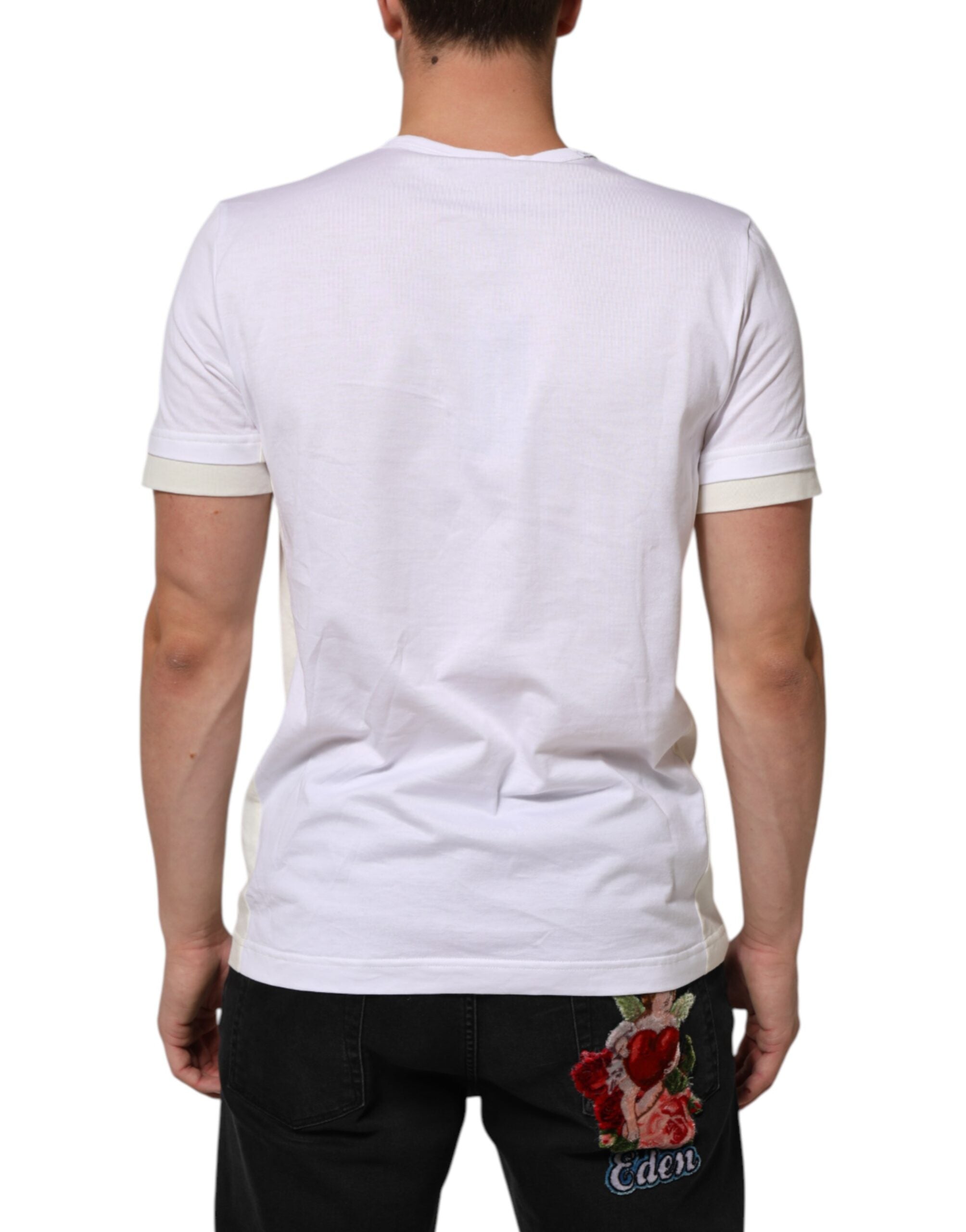 Dolce & Gabbana White Cotton Pocket Short Sleeves T-shirt