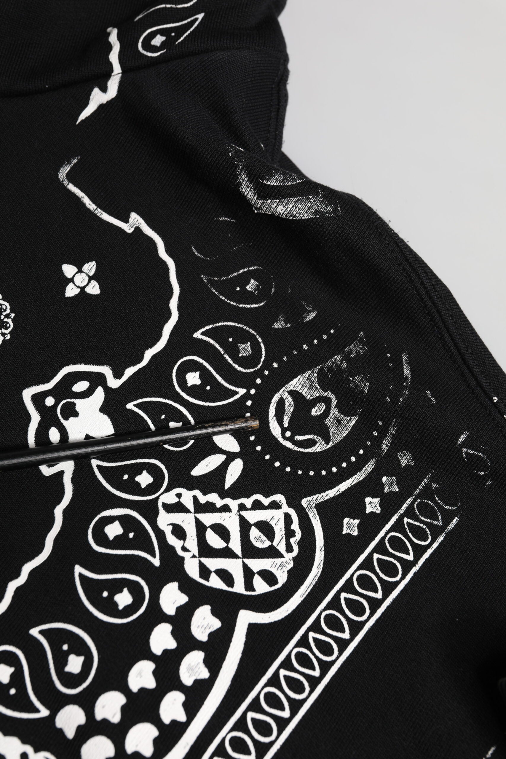 Dolce & Gabbana Black Bandana Hooded Men Sweatshirt Sweater