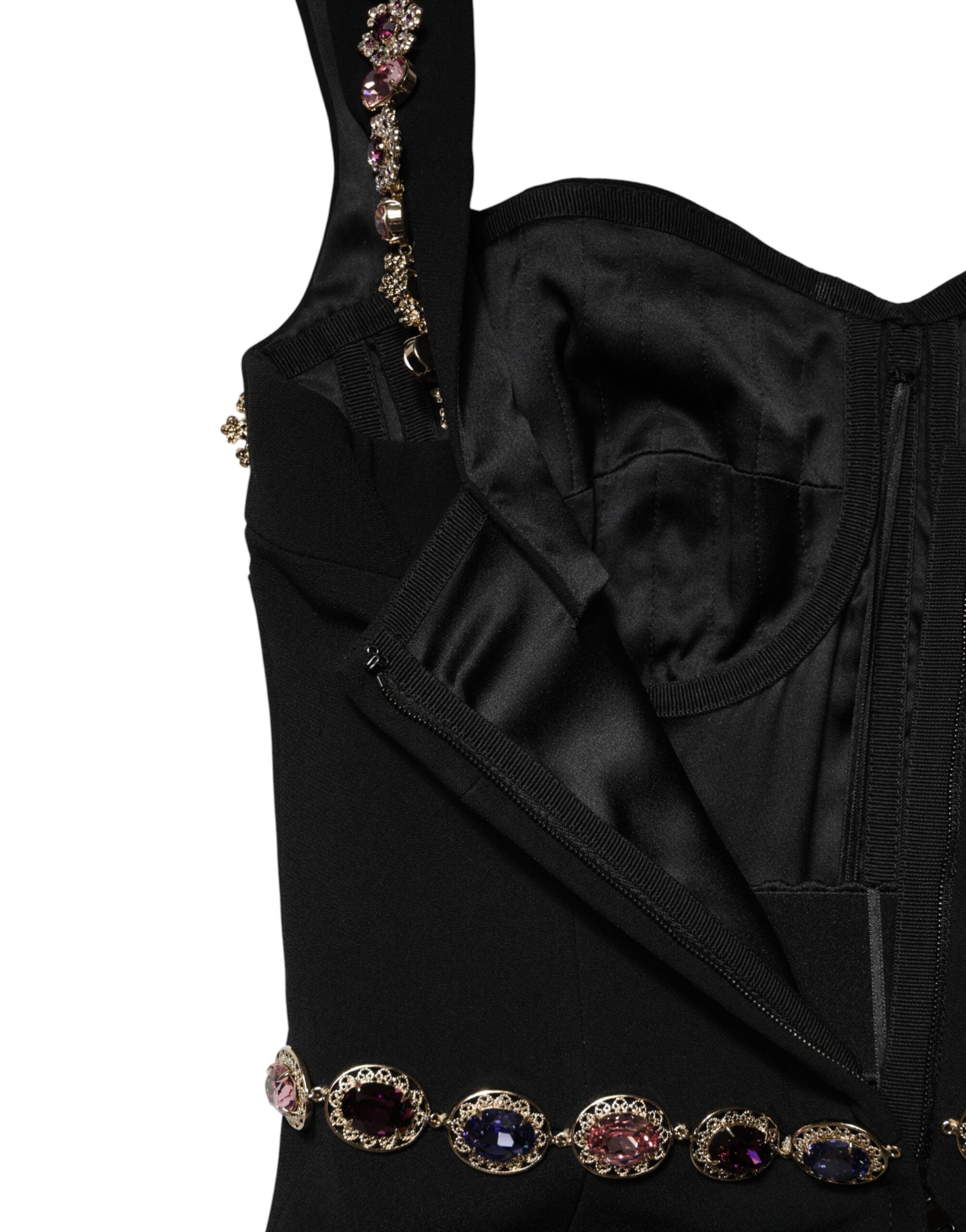 Experience the allure of the Dolce & Gabbana Black Embellished Sheath Mermaid Gown, where exquisite craftsmanship meets timeless elegance for unforgettable moments.