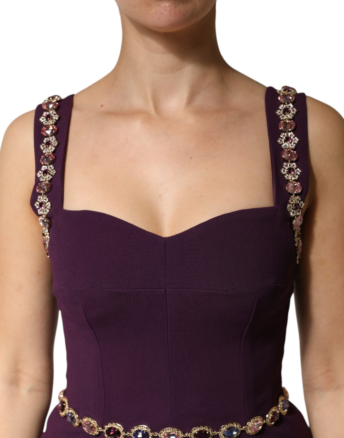 Dolce & Gabbana Violet Embellished Sheath Mermaid Gown