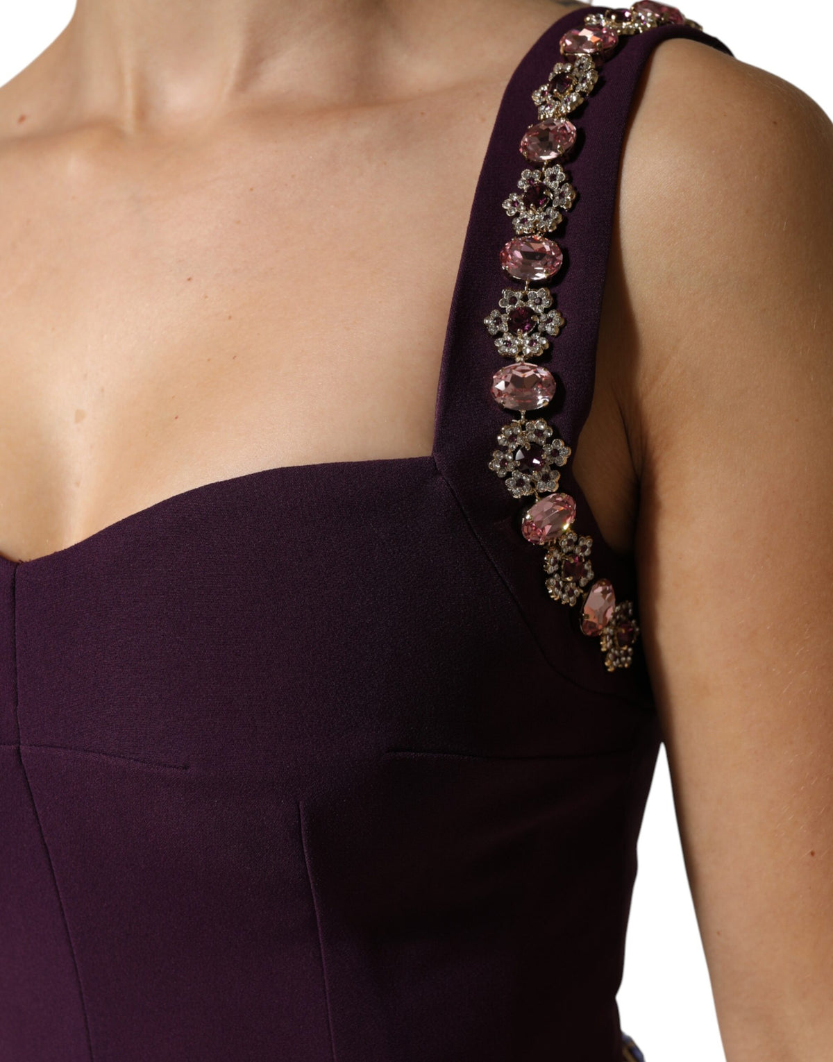 Experience the allure of the Dolce & Gabbana Violet Embellished Sheath Mermaid Gown, where exquisite Italian craftsmanship meets timeless elegance, perfect for unforgettable moments.