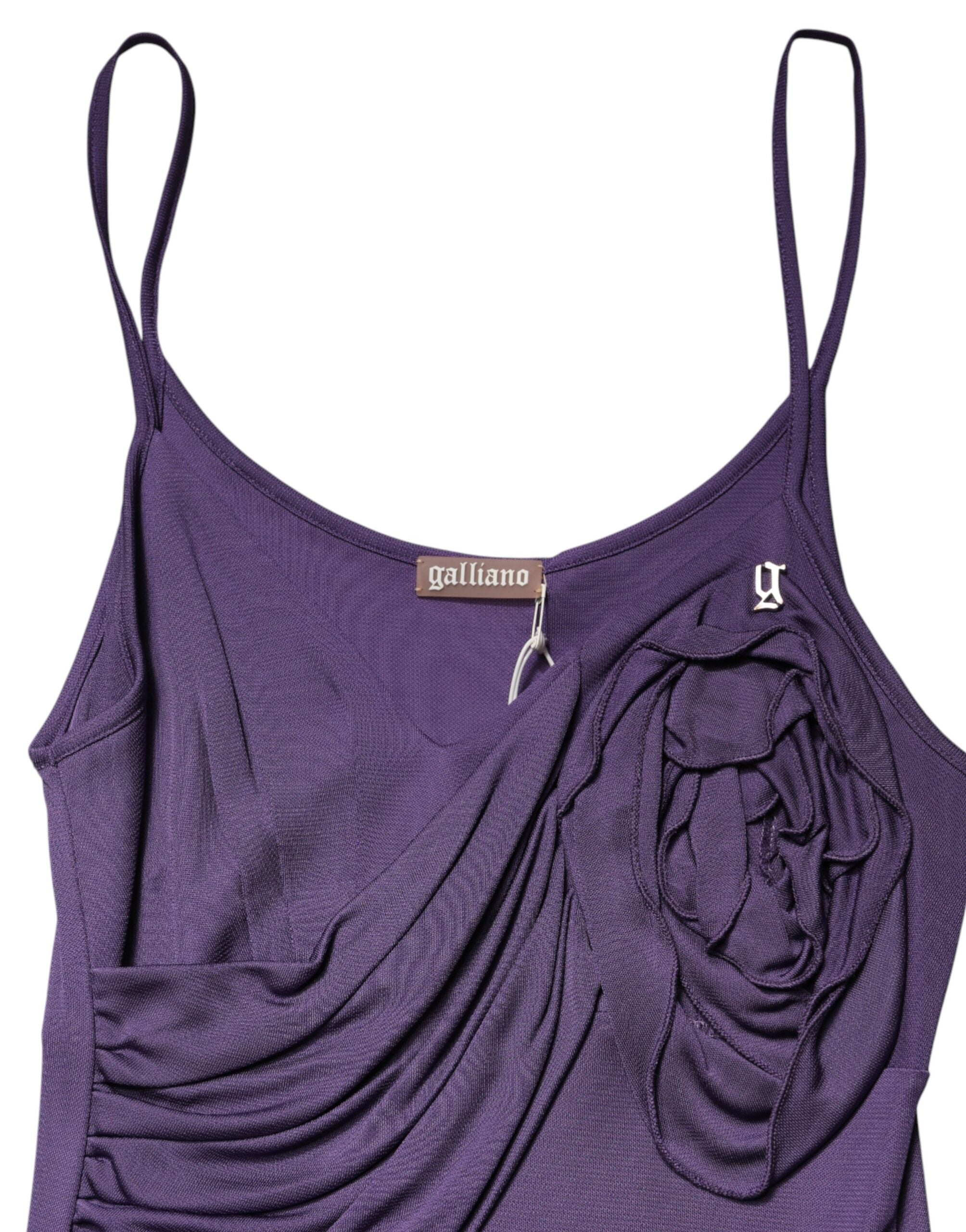 John Galliano Purple Jersey Sheath Coctail Bodycon Pencil Dress