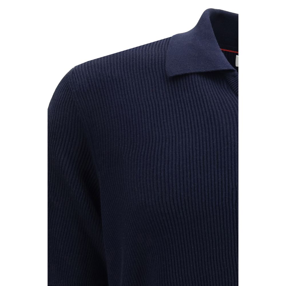 Brunello Cucinelli Blue Cotton Dress Shirt