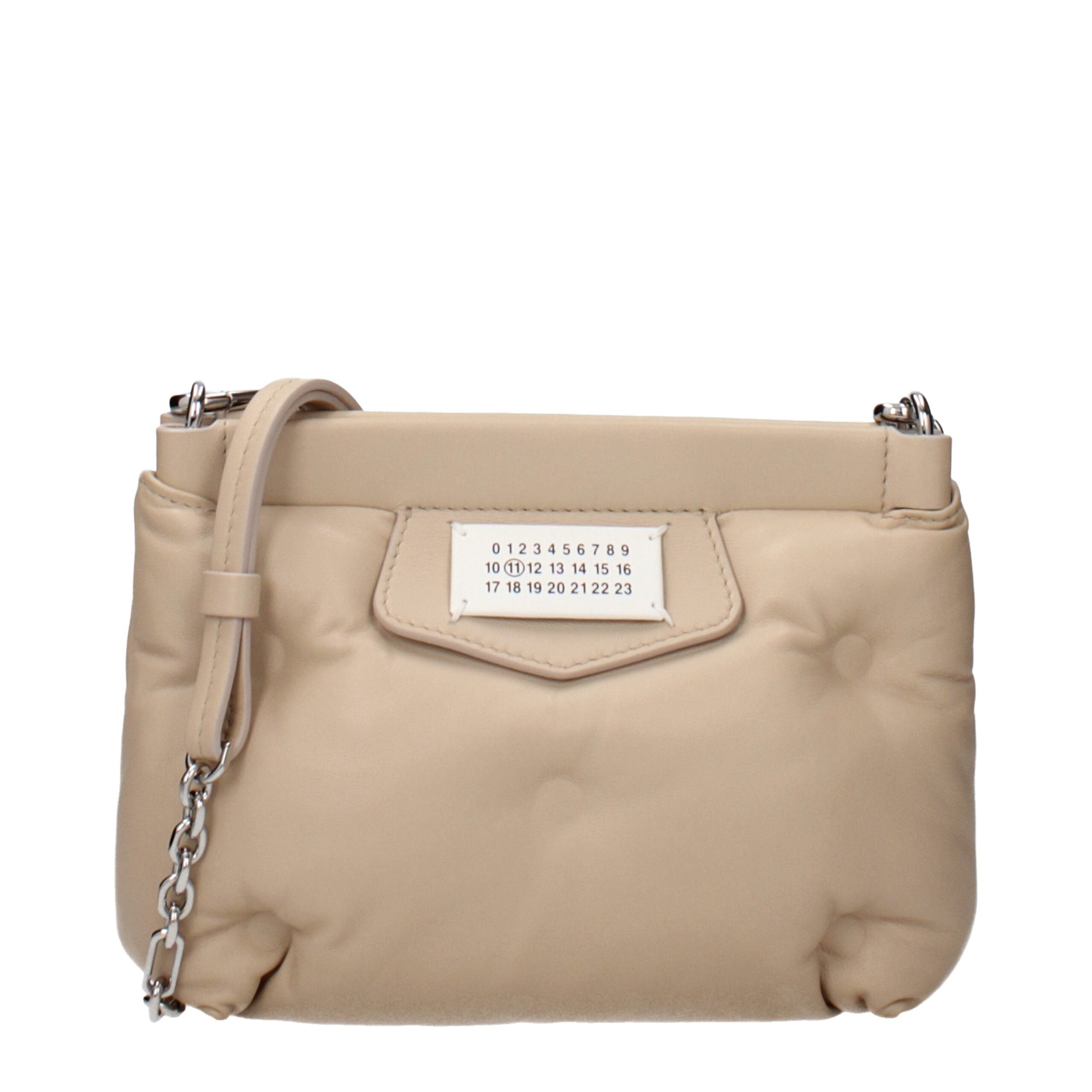 Elevate your style with the Maison Margiela Beige Leather Crossbody Bag, a timeless blend of luxury and craftsmanship, perfect for any sophisticated occasion.