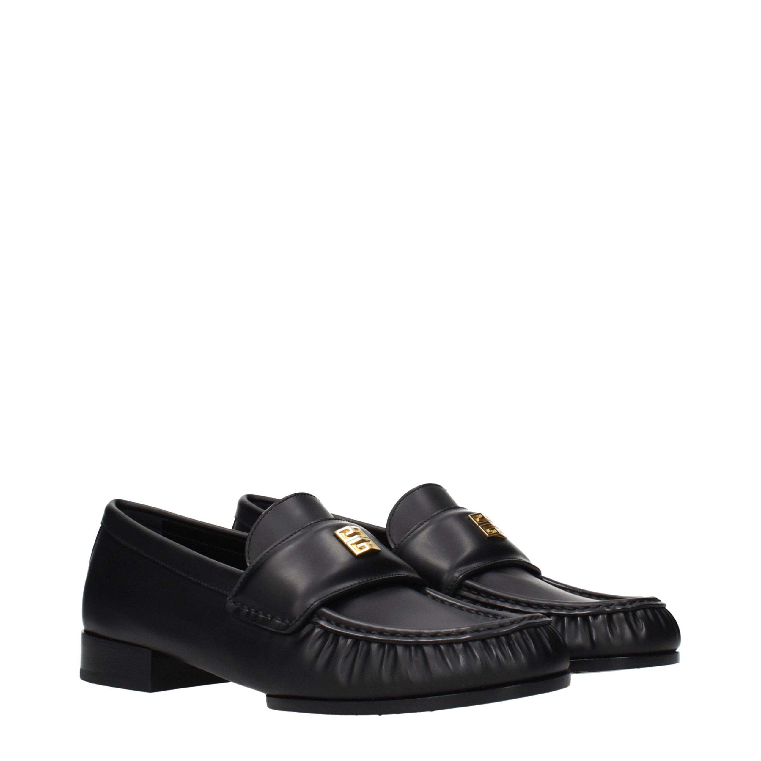 Givenchy Black Leather Slip-On Loafers - Artisanal Luxury Fashion