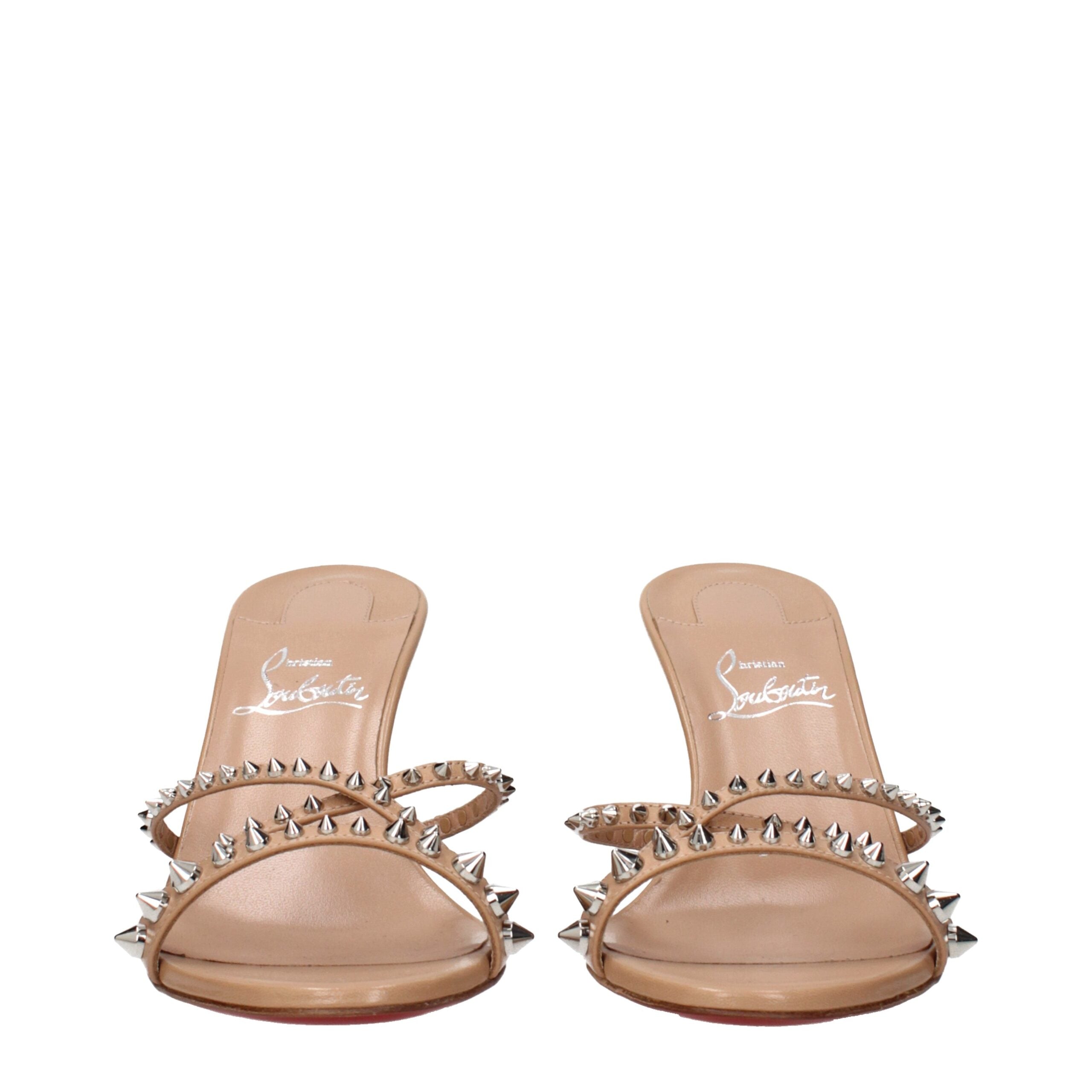 Christian Louboutin Pink Leather Stiletto Heel Sandals - Couture Elegance