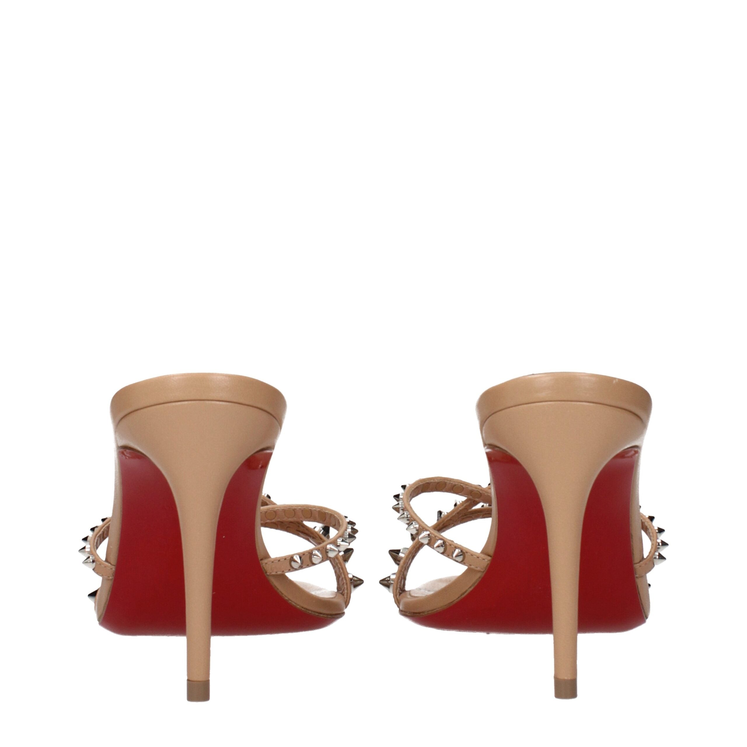 Christian Louboutin Pink Leather Stiletto Heel Sandals - Couture Elegance