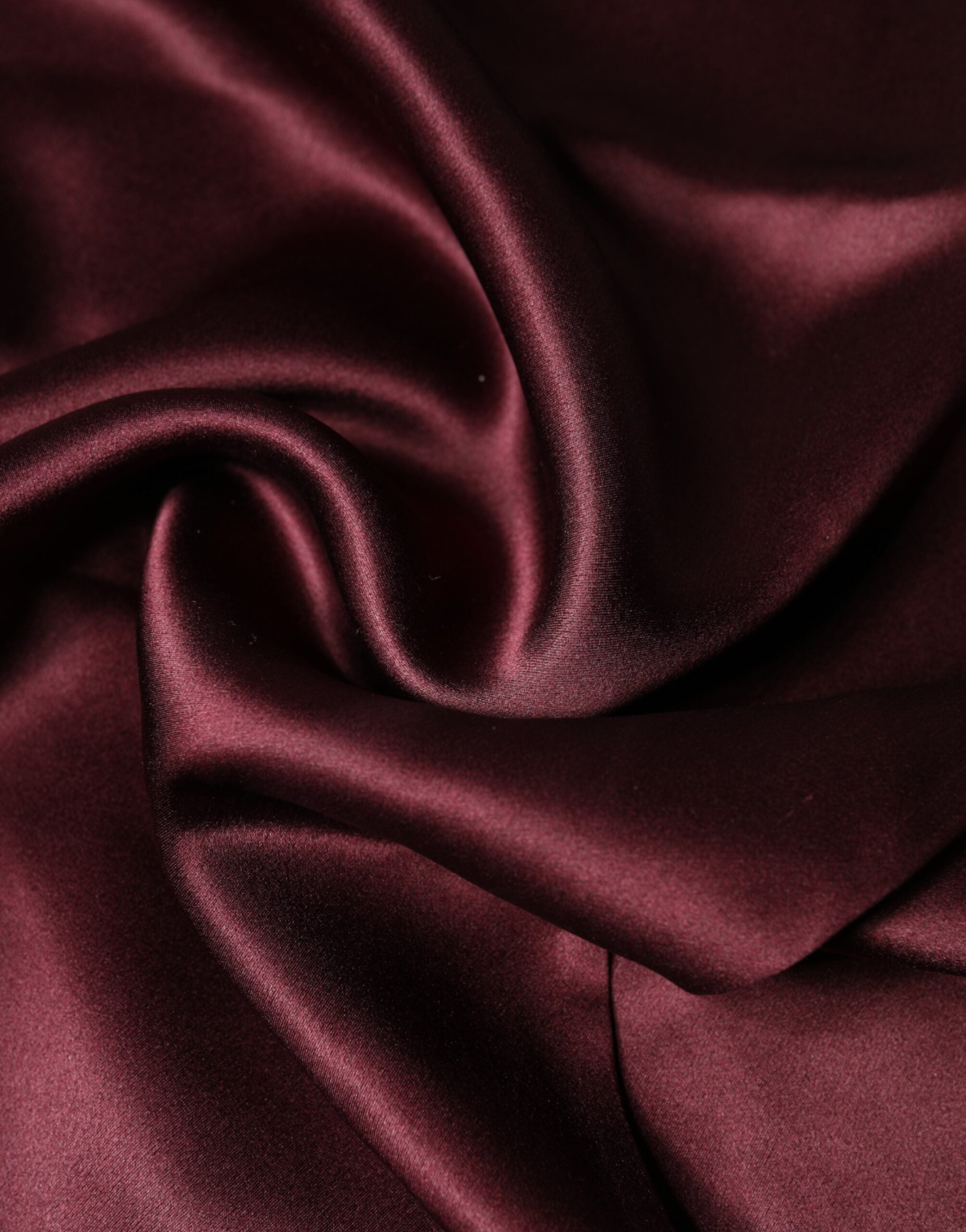Dolce & Gabbana Maroon Silk Satin Fringed Foulard Scarf
