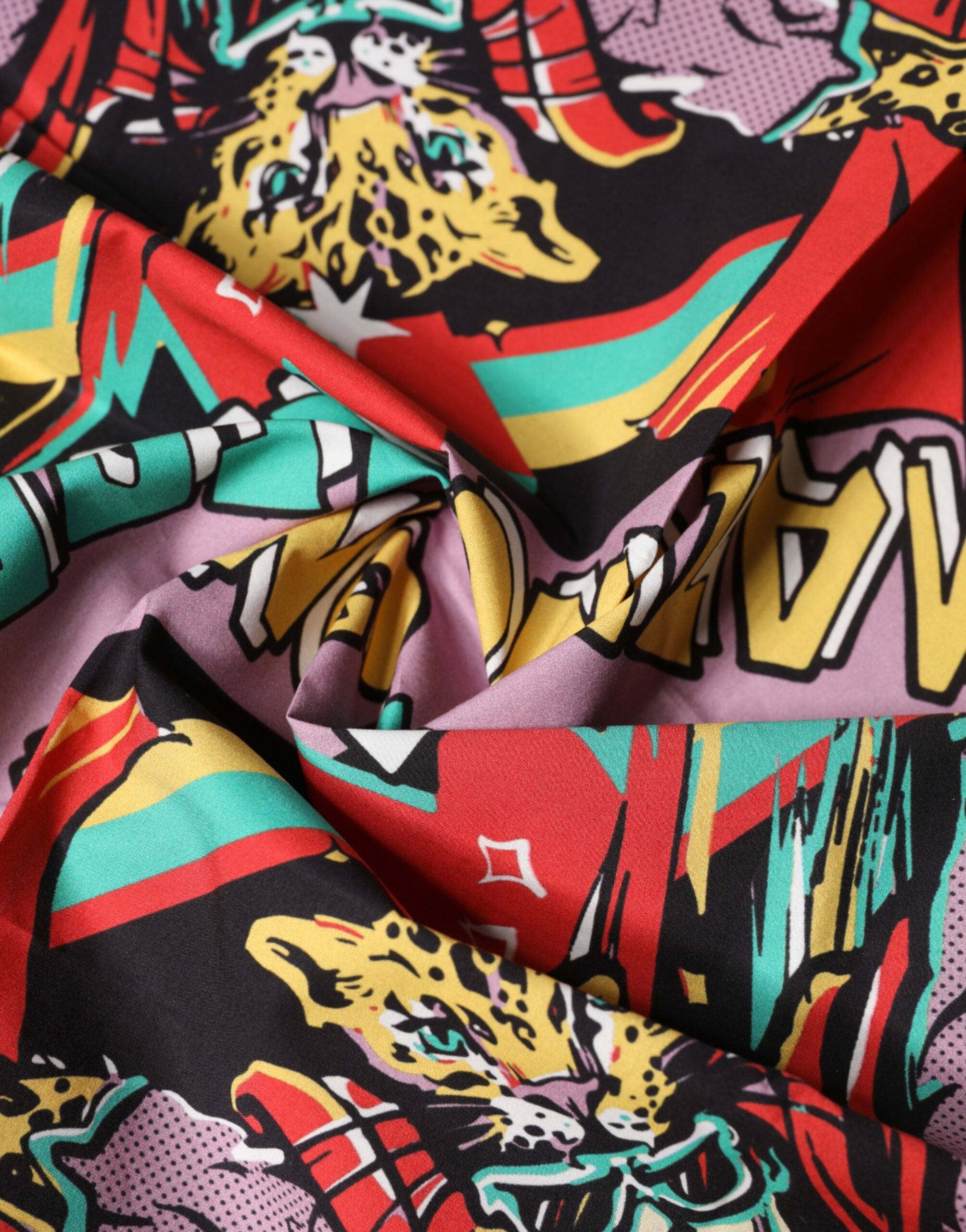 Dolce & Gabbana Multicolor Cartoon Square Foulard Scarf