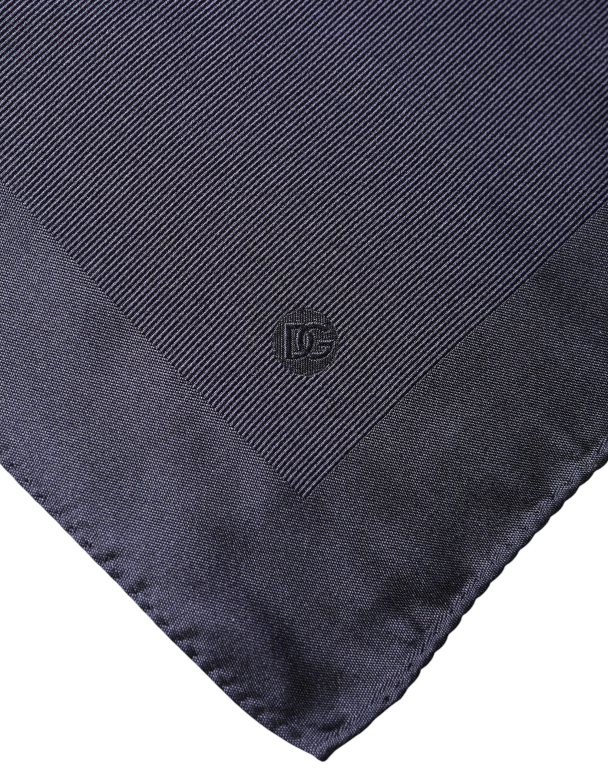 Dolce & Gabbana Blue Logo Silk Men Square Handkerchief Scarf