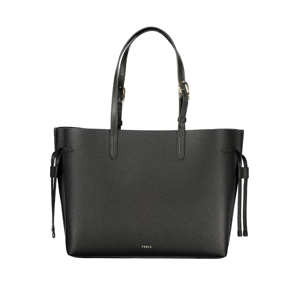 Indulge in the exquisite FURLA Black Leather Handbag, a masterpiece of Italian craftsmanship, blending elegance and functionality for the discerning individual.